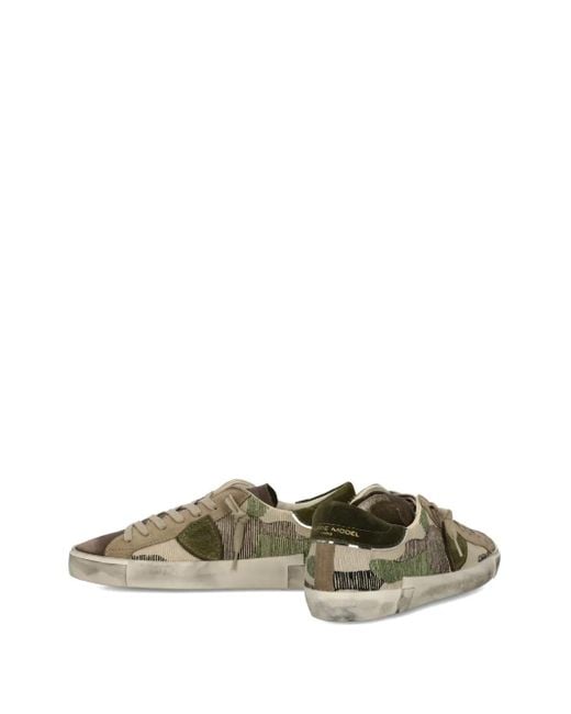 Philippe Model Brown Camouflage-Patterned Low-Top Sneakers for men
