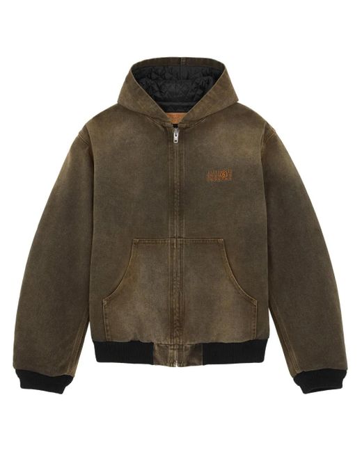 MM6 by Maison Margiela Green Hooded Denim Jacket