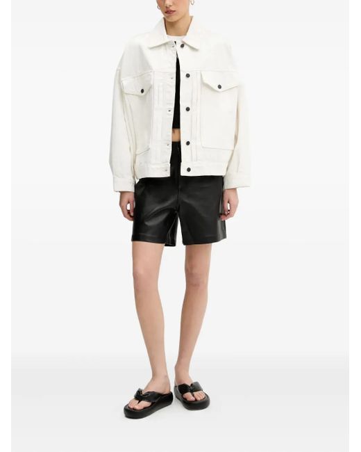 HUGO White Patch-Pocket Denim Jacket