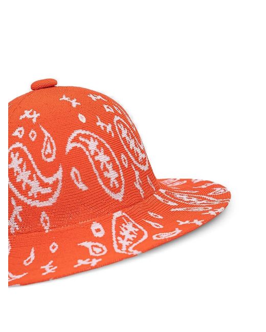 Kangol Red Paisley-Pattern Bucket Hat