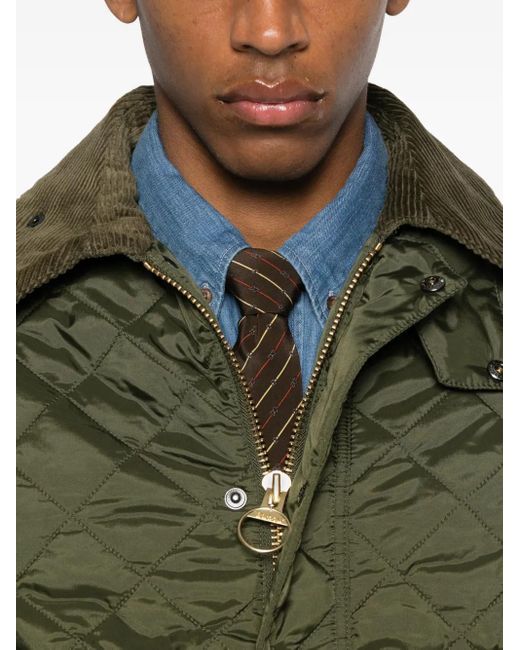 Abrigo con cuello de pana Barbour de hombre de color Green