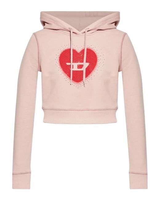 DIESEL Pink Heart Cotton Hoodie