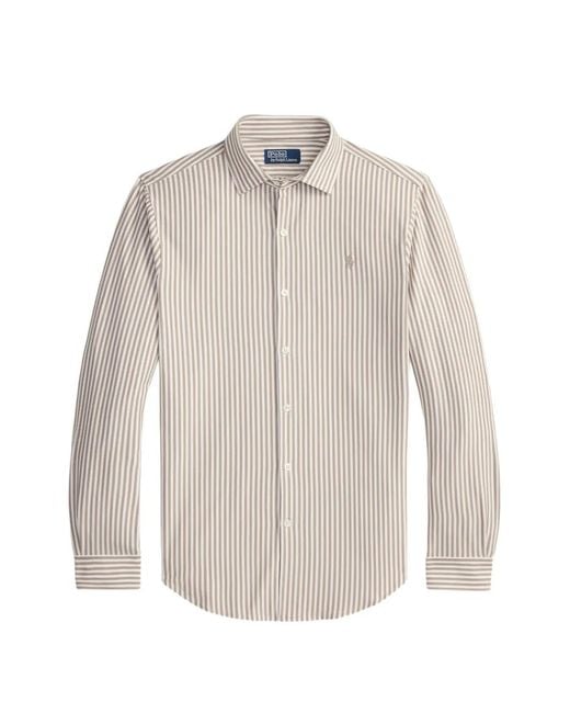 Polo Ralph Lauren White Striped Oxford Shirt for men