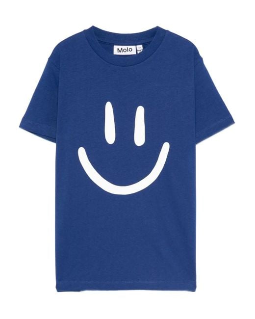 Molo スマイリーフェイス Tシャツ Blue