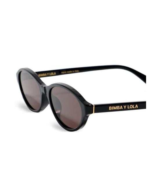 Bimba Y Lola Black Oval-Frame Sunglasses