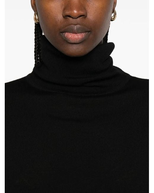 Totême Black Roll-Neck Wool Sweater