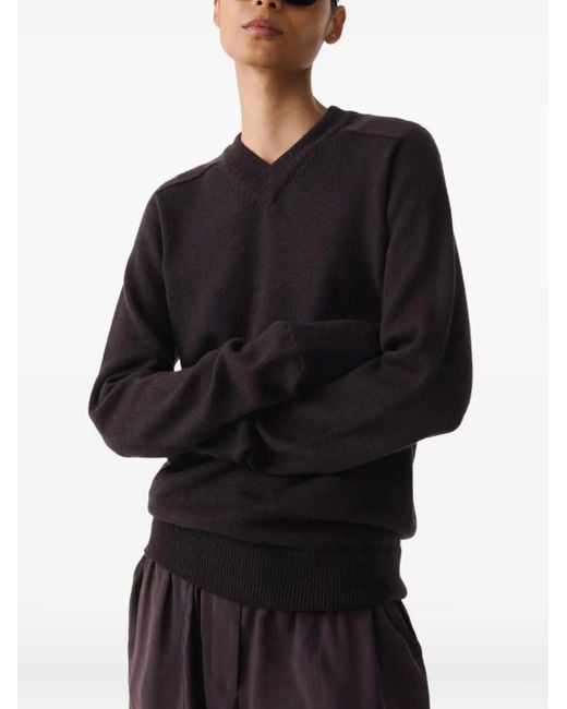 Studio Nicholson Black Inverness V-Neck Sweater