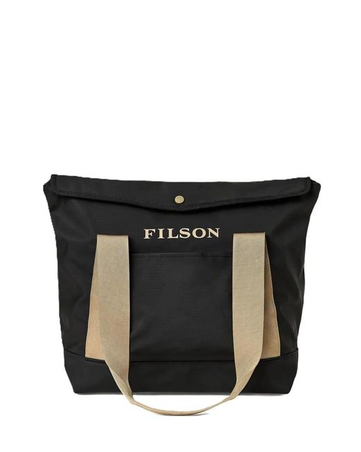 Filson Black Logo-Print Tote Bag for men