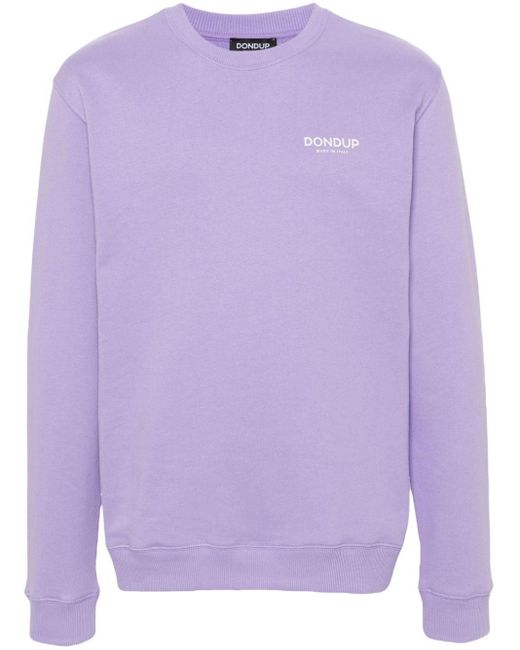 Dondup Purple Logo-print Cotton Sweatshirt for men