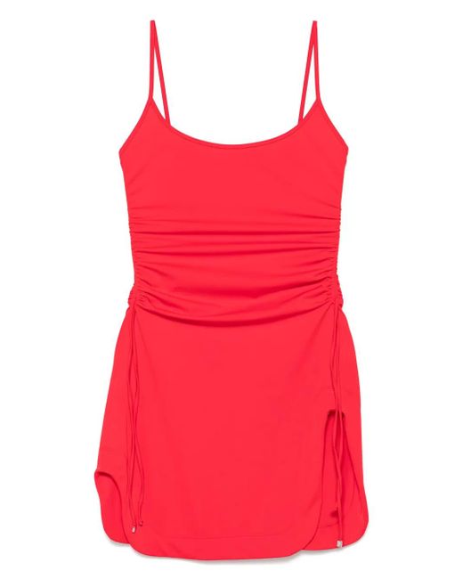 The Attico Red Cardinal Cotton Mini Dress