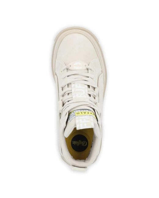 Buffalo White Aspha Platform Lug-Sole Boots