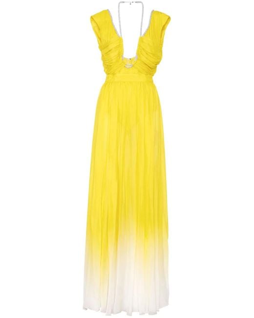 Philipp Plein Yellow Maxi Dress