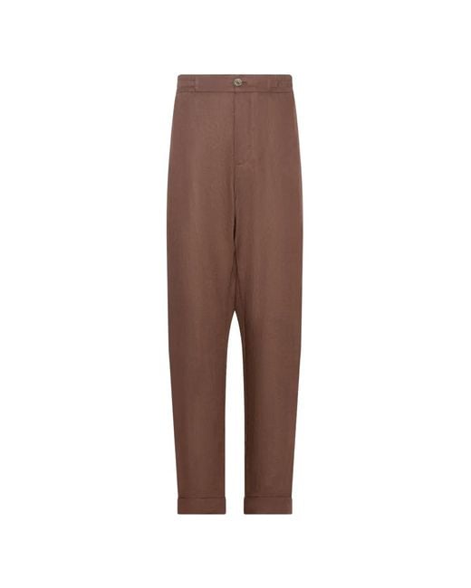 Franzese Collection Brown Linen Trousers for men