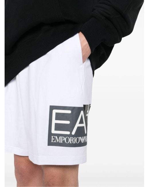 EA7 Joggingshorts mit Logo-Print in White für Herren