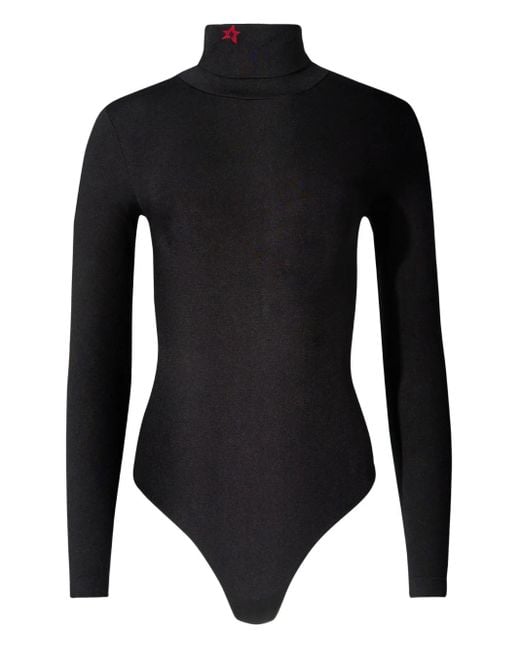 Perfect Moment Black Star Turtleneck Top