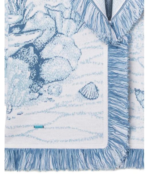 Alanui Blue Relaxed-Fit Sweater With Shawl Collar