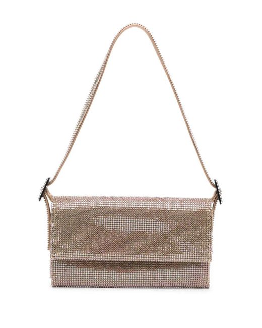 Benedetta Bruzziches Gray Vittissima Rhinestone-Embellished Shoulder Bag