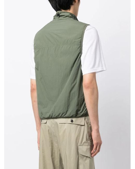 C P Company Green Zip-Up Padded Gilet for men
