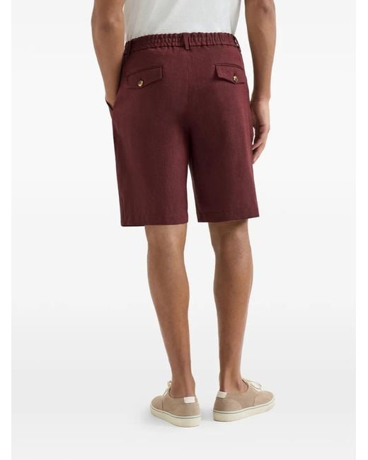 Bermudas De Chevron Brunello Cucinelli de hombre de color Red