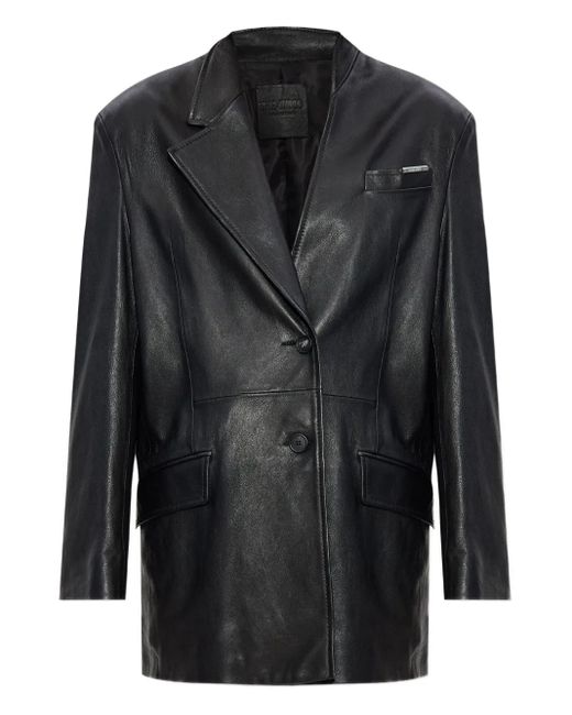 The Attico Leren Jack in het Black