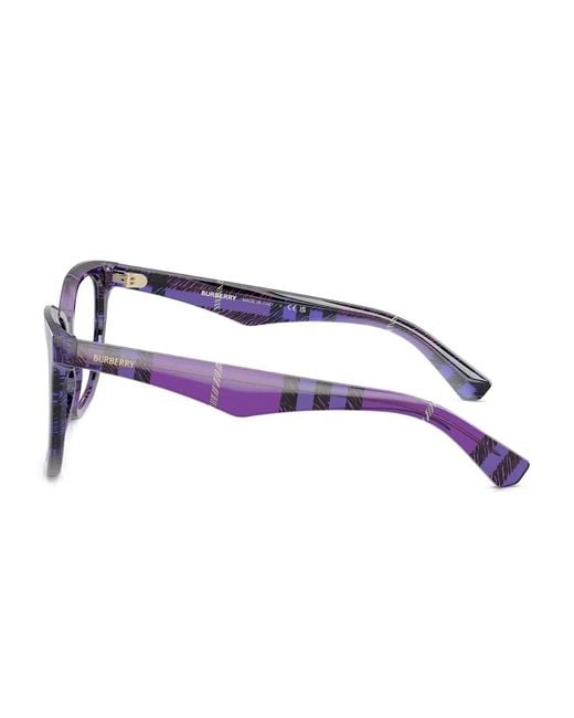 Burberry Purple Check-Pattern Glasses