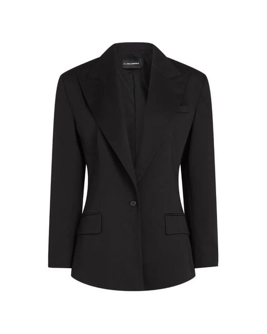 Karl Lagerfeld Black X Amber Valletta Single-Breasted Blazer