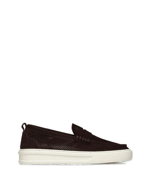 Fabi White Portofino Perforated-Detail Loafers for men