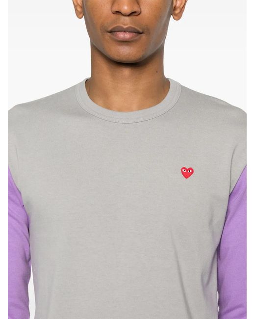 COMME DES GARÇONS PLAY Purple Heart-Patch T-Shirt