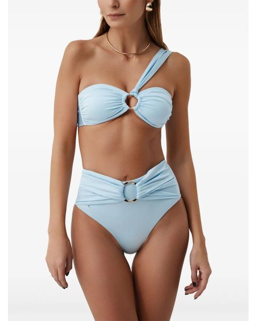 SOFIA ERHAN Blue Ring-Detail One-Shoulder Bikini