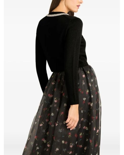 Cárdigan Isolde con motivo floral Cinq À Sept de color Black