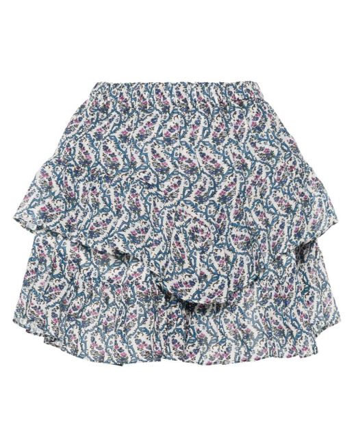 Isabel Marant Gray Jocadia Floral-print Cotton Shorts