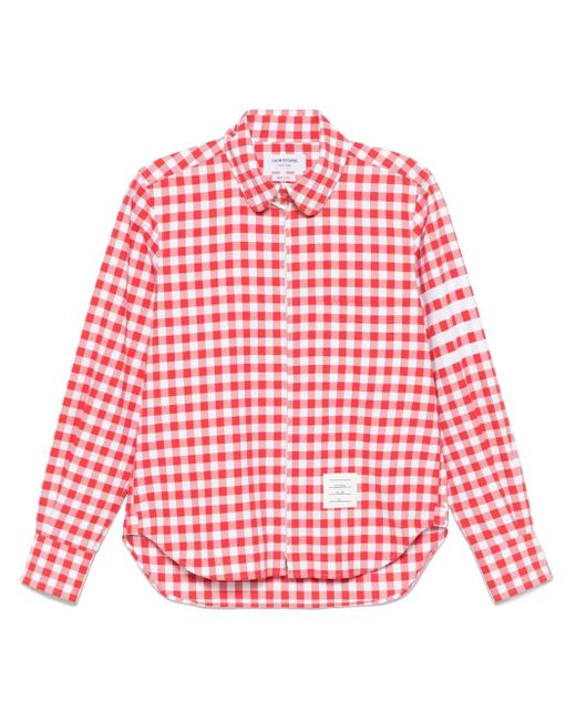 Thom Browne Geruit Flanellen Overhemd in het Red voor heren