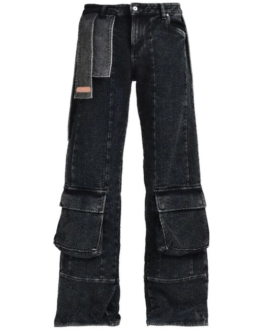 PDF Blue Bouclé Wide-Leg Jeans for men