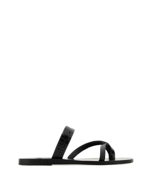 Ancient Greek Sandals Black Daphnae Sandals