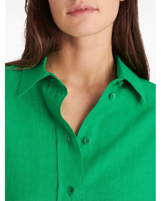 Eres Green Mignonette Linen Shirtdress