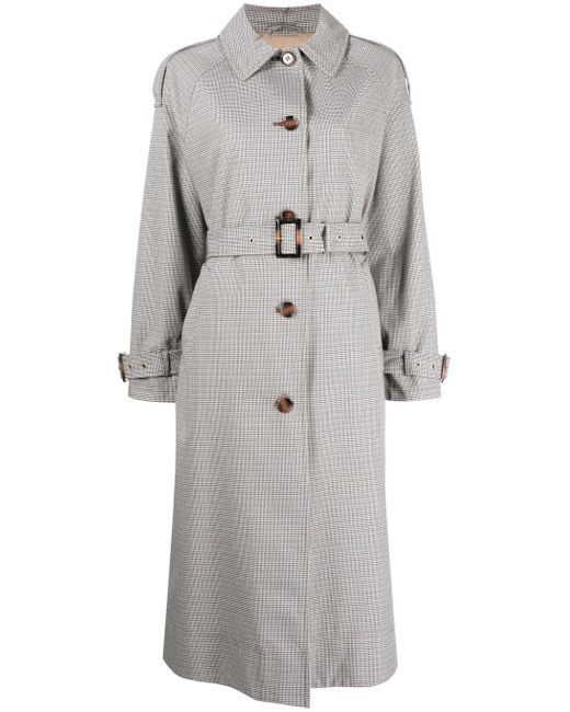 Barbour Gray Marie Mini Check-print Trench Coat