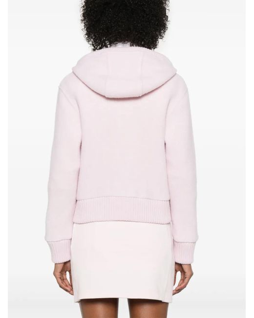 Thom Browne Pink Zip-Up Wool Hoodie