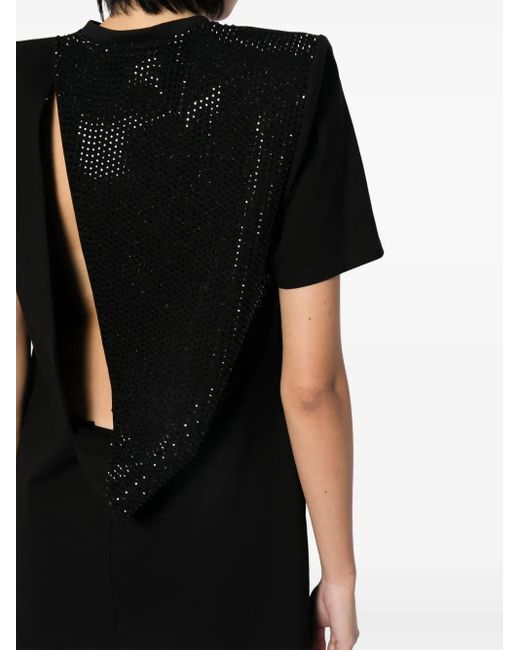 Area Black T-Shirtkleid Mit Kristallen