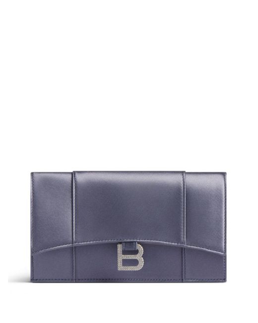 Balenciaga Purple Small Hourglass Clutch Bag