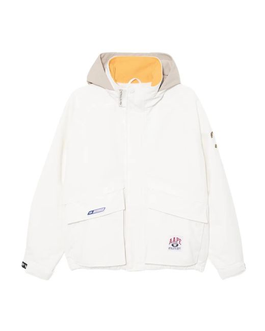 Aape By A Bathing Ape White Logo-Patched Jacket for men