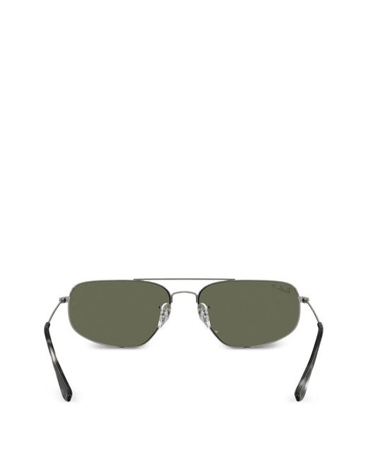 Ray-Ban Green Rectangle-Frame Sunglasses