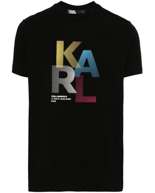 T-shirt à logo imprimé Karl Lagerfeld pour homme en coloris Black