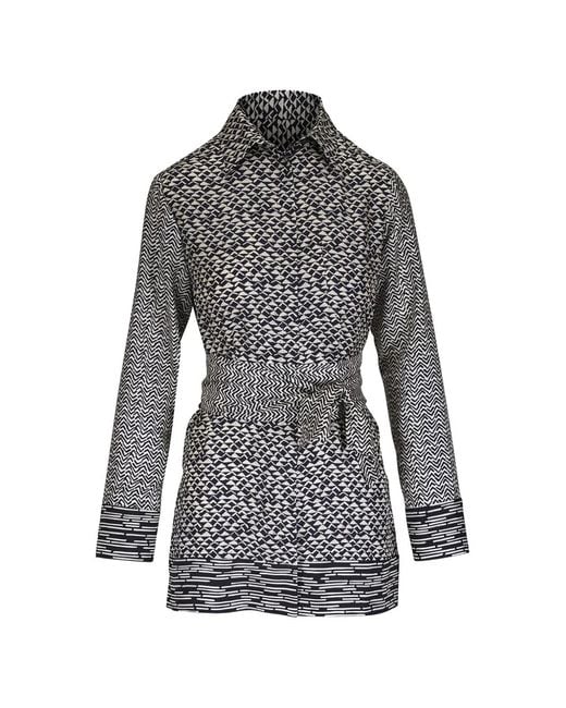 Blusa estampada de manga larga Kiton de color Gray
