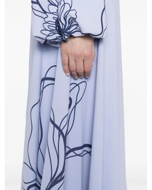 Saiid Kobeisy フローラル カフタン Blue