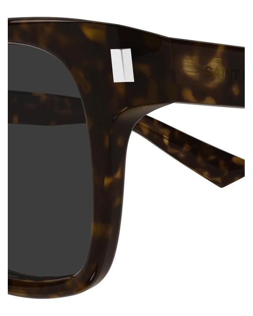 Saint Laurent Black Tortoiseshell-Effect Square-Frame Sunglasses for men