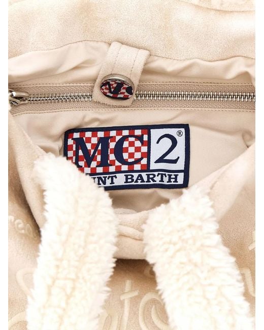 Mc2 Saint Barth Natural Colette Shearling Tote Bag