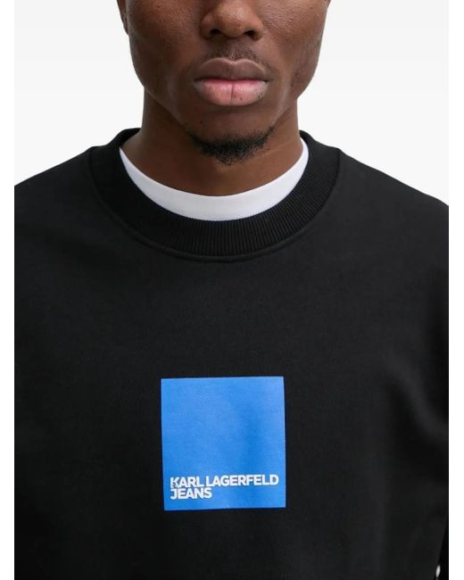 Karl Lagerfeld Black Logo-Patch Sweatshirt for men
