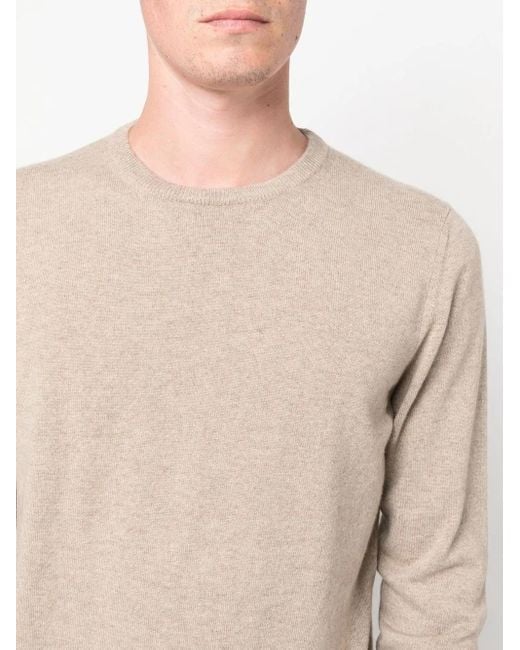 Malo Natural Round Neck Sweater In Wool for men