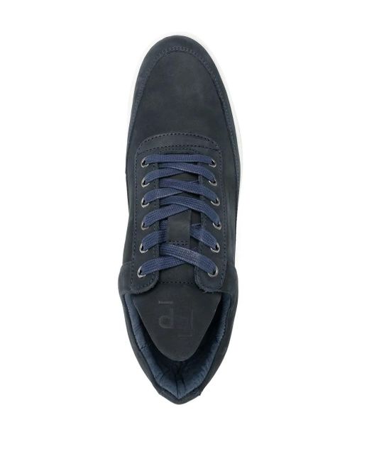 Filling Pieces Blue Low-Top Suede Sneakers for men