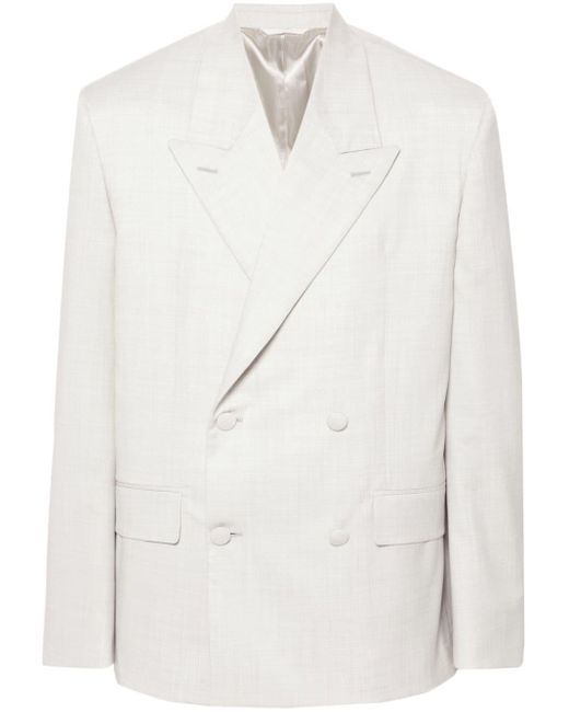 Givenchy White Double-breasted Wool Blazer for men